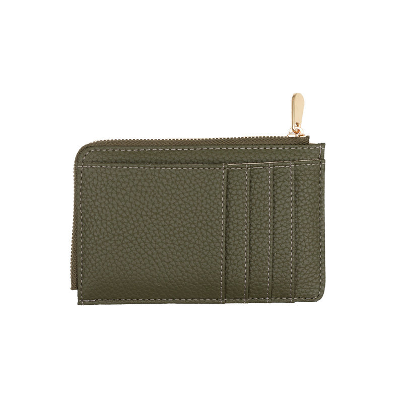 Mini Zipper Wallet - Dark Green Mud x Light Gold