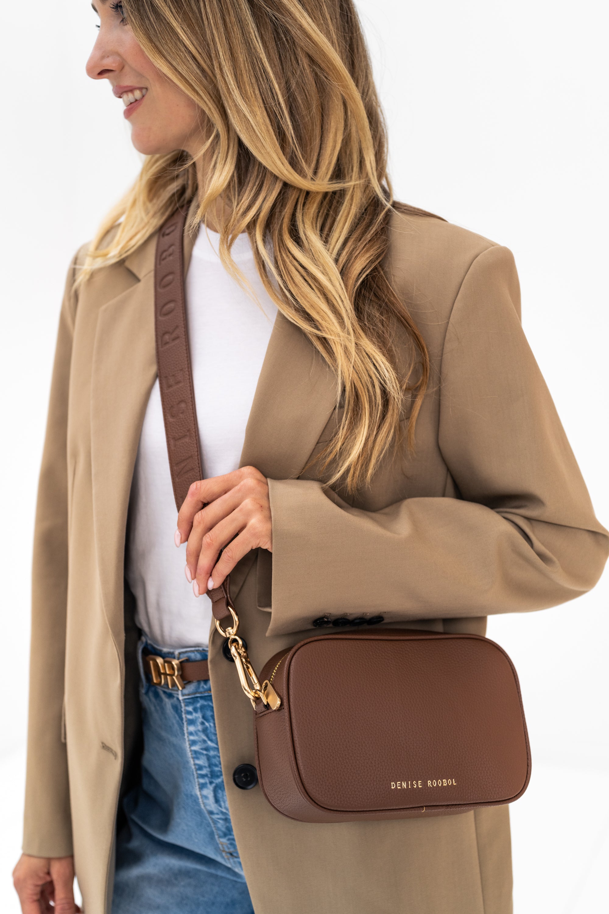 Mini Messenger Camel x light gold DENISE ROOBOL