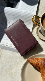 Mini Zipper Wallet - Burgundy