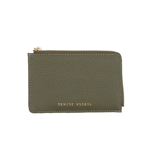 Mini Zipper Wallet - Dark Green Mud x Light Gold