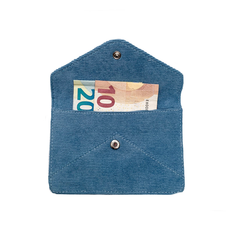Mini Wallet - Baby Blue Rib Velvet