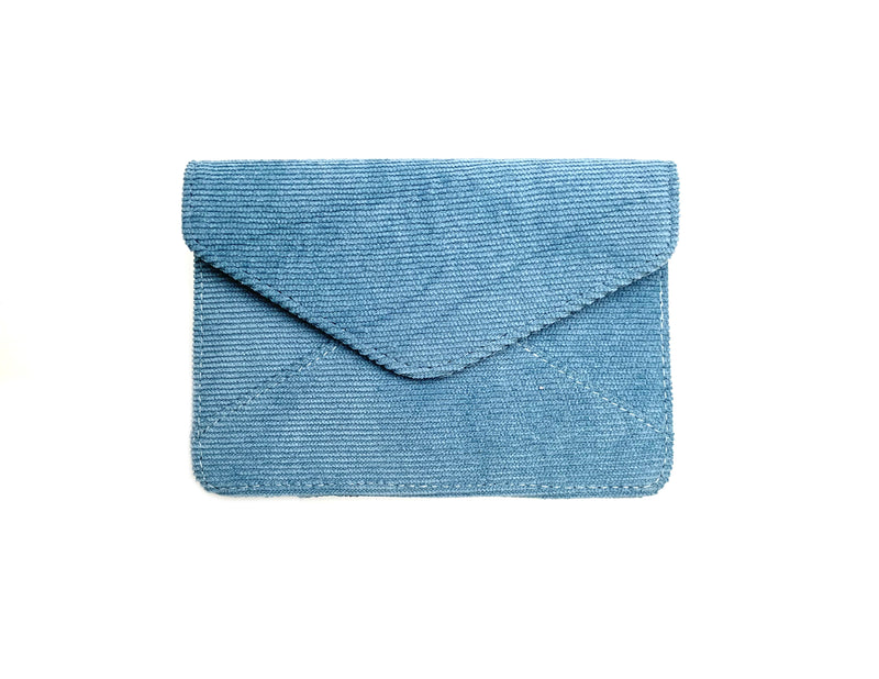 Mini Wallet - Baby Blue Rib Velvet