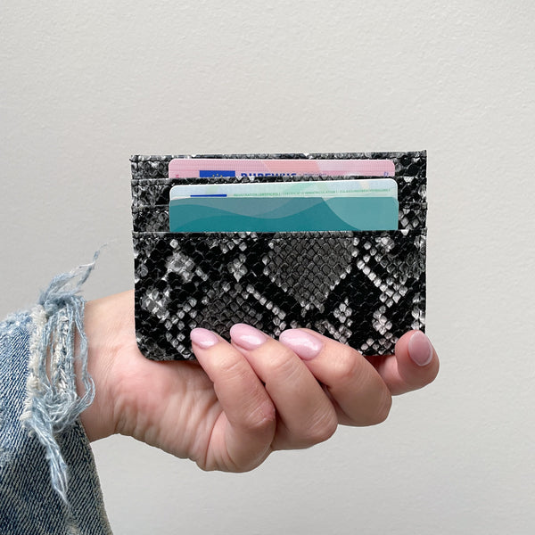 DR Cardholder - Vegan Grey Snake